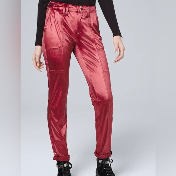 White House Black Market Pants - White House Black Market Straight Sleek Shiny Utility Crop Pant Sz.18